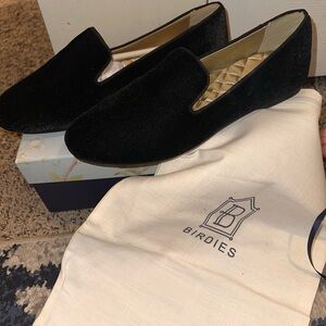 Birdies Black Velvet Loafers